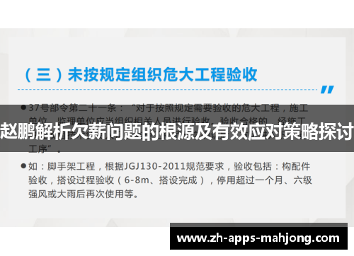 赵鹏解析欠薪问题的根源及有效应对策略探讨 赵鹏解析欠薪问题的根源及有效应对策略探讨