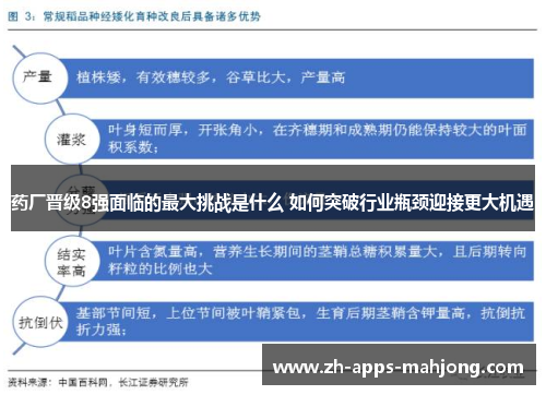 药厂晋级8强面临的最大挑战是什么 如何突破行业瓶颈迎接更大机遇 药厂晋级8强面临的最大挑战是什么 如何突破行业瓶颈迎接更大机遇